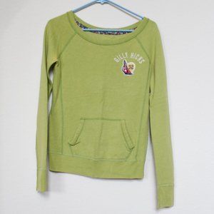 Gilly Hicks | Boatneck Pullover Sweatshirt | Bright Green